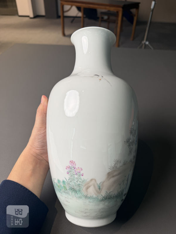 民国 “大德堂制”粉彩寿星图瓶 - 图5